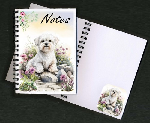Maltese dog notebook notepad - dog, +