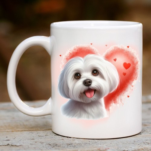 Maltese dog mug - dog, valentine's
