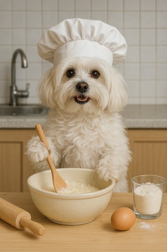 Maltese dog kitchen prints - kitchen, set