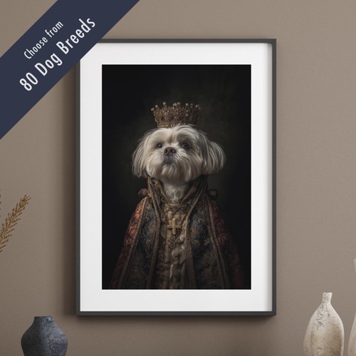 Royal dog portrait print - dog,