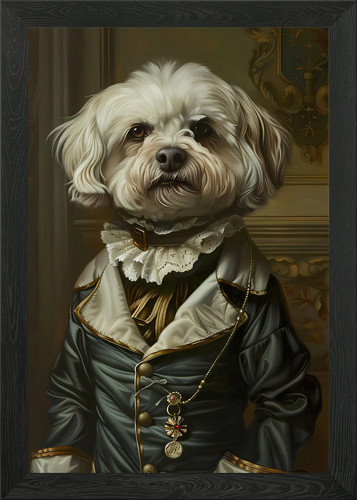 Maltese dog framed wall art - dog,