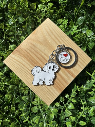 Maltese dog keyring gift for - dog,