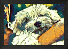 Maltese Puppy Glassy Dog