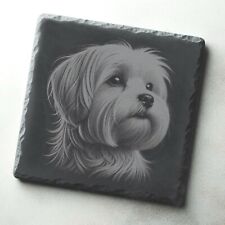 Maltese Dog Engraved Slate