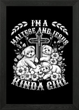 Cute Maltese Dogs Jesus Framed